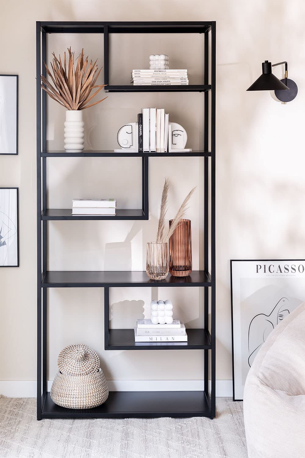 Sklum Thura libreria bianca in acciaio 190 cm