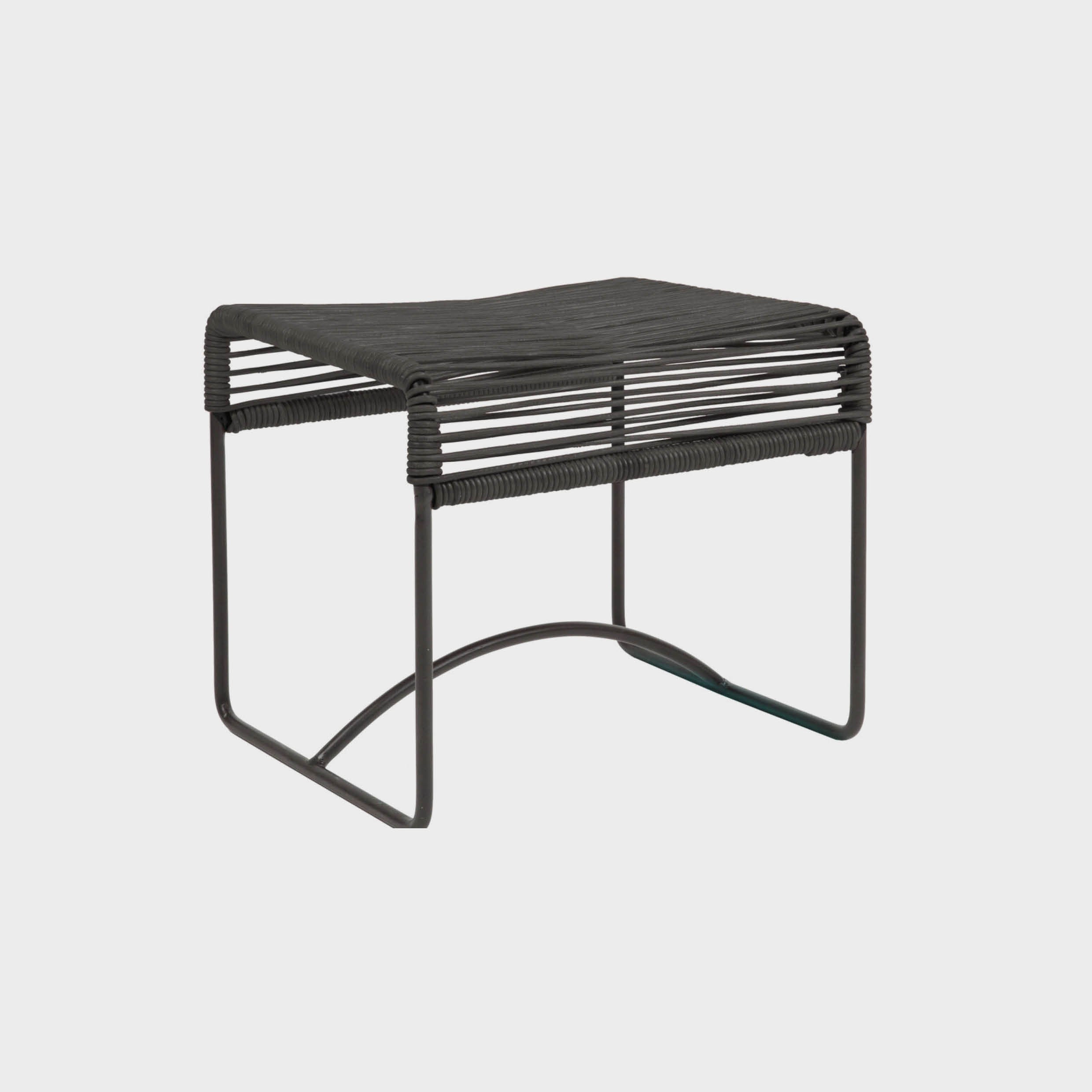Acapulco Design Taburete sgabello in pelle nero 37 cm