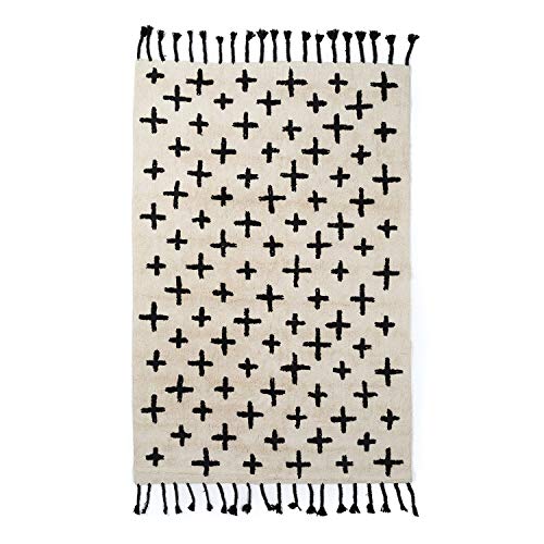 Sklum Zuul tappeto 209x122 cm cotone bianco-nero