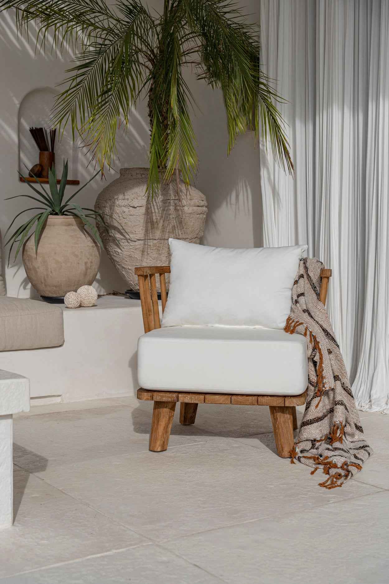 Bambua Malawi poltrona bianco naturale